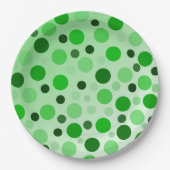 ねたみ水玉模様で緑 ペーパープレート (正面)