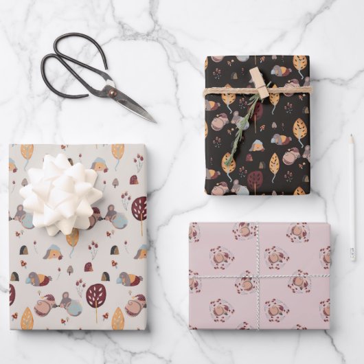 ねむたいペットかわいい ラッピングペーパーシート (正面)