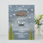 ねむねむくまの赤ちゃん ニュートラル ベビーシャワー 6.5" x 8.75" 招待状 (スタンド正面)