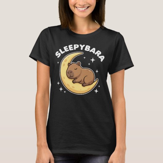 ねむねむパラダイス かわいいカピバラ Tシャツ (正面)
