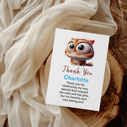 ね!パーティしよう!かわいい猫の2歳誕生日パーティー サンキューカード