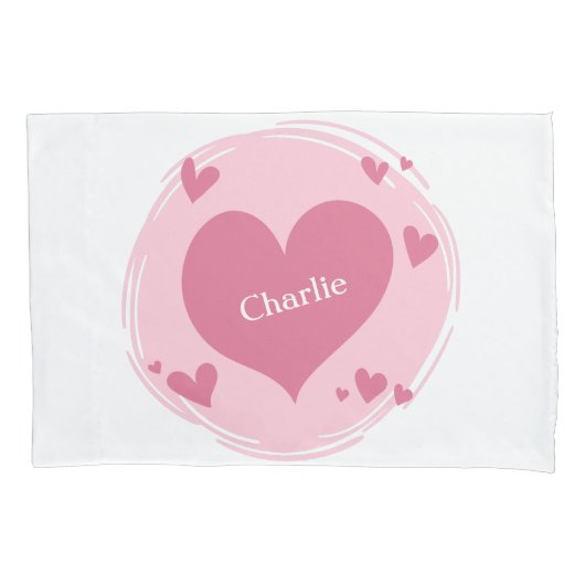 のあなたの名前ハートの枕カバー 枕カバー (正面)