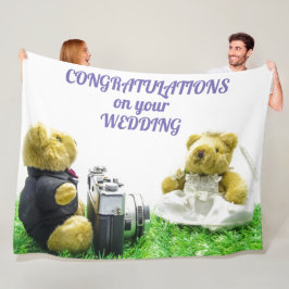 のおめでとう結婚 フリースブランケット