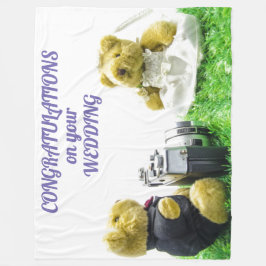 のおめでとう結婚 フリースブランケット