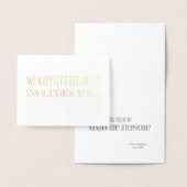 |のおもしろいな新婦付添人の提案含んでいます 箔カード (ディスプレー)