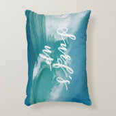 |のおもしろいのタイポグラフィ及び引用文の上の波 アクセントクッション (正面(垂直))