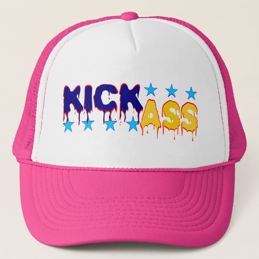 😁😜👍のおもしろいカッコいいの態度のKickassのすてきな帽子 キャップ (正面)