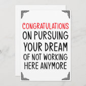 のおもしろいカー離れドギフト従業員の同僚 招待状 (正面/裏面)