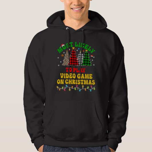 のおもしろいビデオゲー遊ムに最も近いクリスマス パーカ (正面)