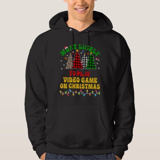 のおもしろいビデオゲー遊ムに最も近いクリスマス パーカ (正面)