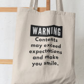 のおもしろい内警告容が予想を上回る トートバッグ
