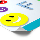 のおもしろい学ハッピー顔教育学校のモットー ポスター (角)