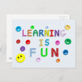 のおもしろい学ハッピー顔教育学校のモットー ポストカード (正面/裏面)