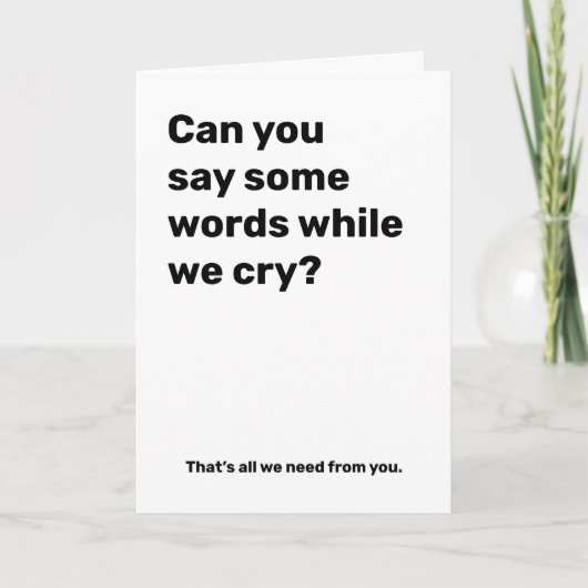 のおもしろい結婚公式な提案 – いくつかの単語を言う カード (正面)