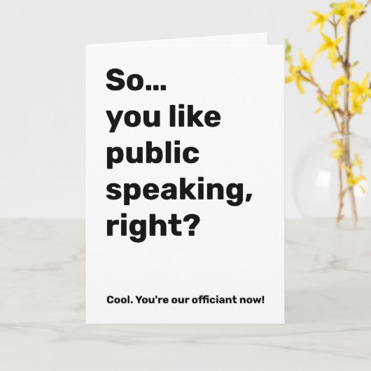 のおもしろい結婚正式な提案挨拶 カード (黄色い花)