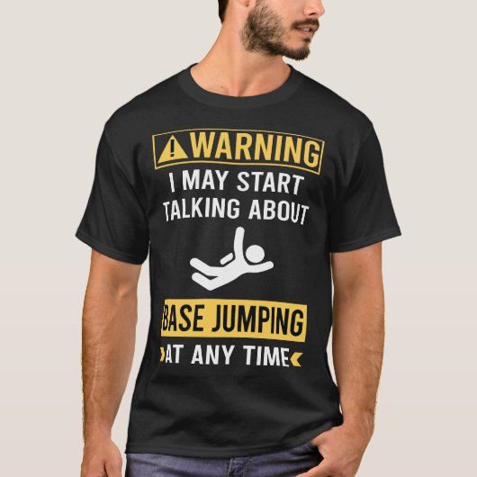 のおもしろい警告ベースジャンプ Tシャツ (正面)