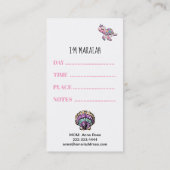 *~*のお母さんカード-こんにちは演劇の日付のグリッターの人魚 名刺 (裏面)