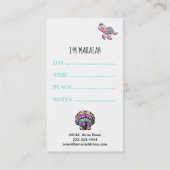 *~*のお母さんカード-演劇の日付のグリッターの人魚こんにちは 名刺 (裏面)