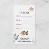 *~*のお母さんカード-演劇の日付カードのこんにちは人魚 名刺 (裏面)