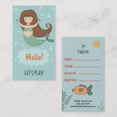 *~*のお母さんカード-演劇の日付カードの人魚のヒトデ 名刺 (正面/裏面)