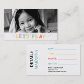 *~*のお母さんカード-演劇の日付カードは写真を着色します 名刺 (正面/裏面)