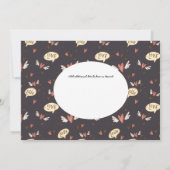 のお洒落結婚ドードル手書きタイムライン 招待状 (裏面)