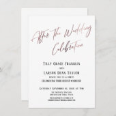 のお祝いス結婚ムネス金ゴールドの後エレガント 招待状 (正面/裏面)