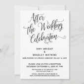 のお祝い結婚スクリプトのエレガント後 招待状 (正面)