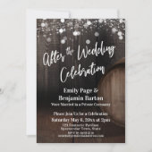 のお祝い結婚木製バレル&ライトの後 招待状 (正面)