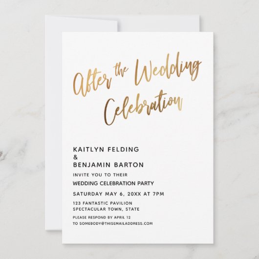 のお祝い結婚金ゴールド披露宴後 招待状 (正面)