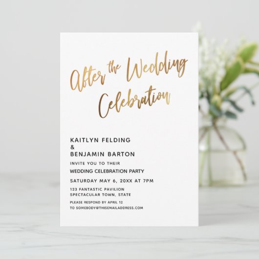 のお祝い結婚金ゴールド披露宴後 招待状 (スタンド正面)