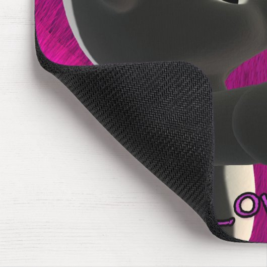 のかわいいキスをするなスカンクバレンタインデー愛して下さい マウスパッド (コーナー)