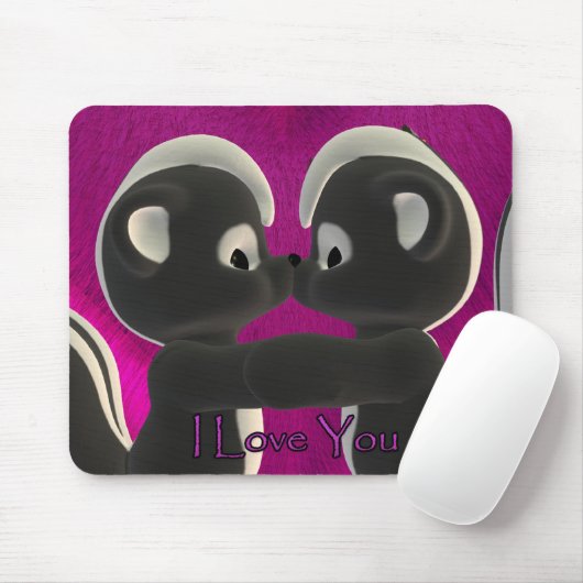 のかわいいキスをするなスカンクバレンタインデー愛して下さい マウスパッド (マウス)