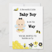 *~*のかわいいベビーの蜂の男の赤ちゃんのシャワーの招待状 招待状 (正面)