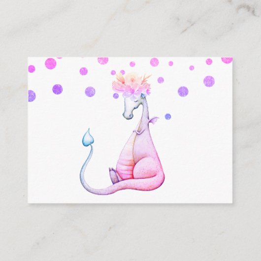 *~*のかわいい紫色のドラゴンの女の赤ちゃんは本を持って来ます エンクロージャーカード (裏面)