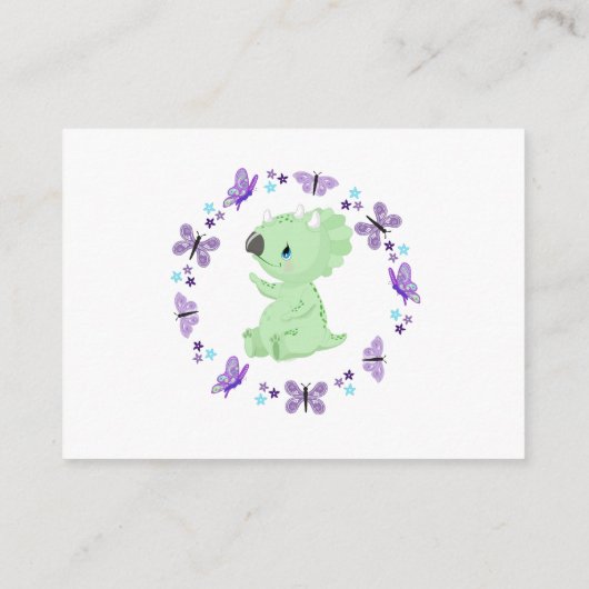 *~*のかわいいDinosuarの蝶星のおむつのラッフル エンクロージャーカード (裏面)