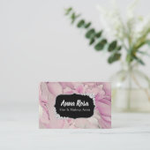 *~*のきらきら光るなピンクのラベンダーの美しいの芸術家のダイヤモンド 名刺 (スタンド正面)