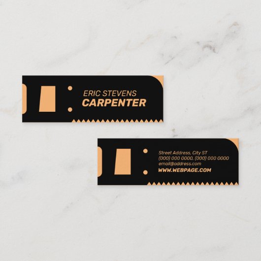 のこぎりの形が黒に覆われています スキニー名刺 (正面/裏面)