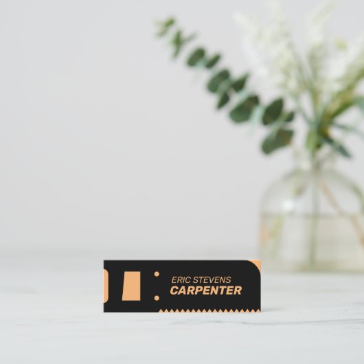 のこぎりの形が黒に覆われています スキニー名刺 (スタンド正面)