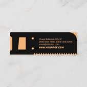 のこぎりの形が黒に覆われています スキニー名刺 (裏面)