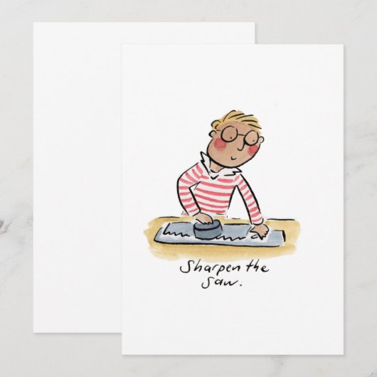 のこぎりを研ぐ 招待状 (正面/裏面)