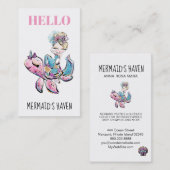 *~*のこんにちはウミガメのきらめくなグリッターの人魚 名刺 (正面/裏面)