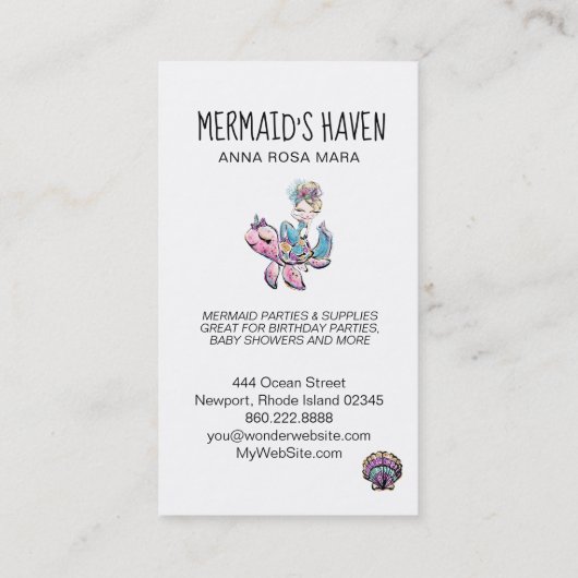 *~*のこんにちはウミガメのきらめくなグリッターの人魚 名刺 (裏面)