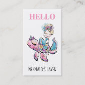 *~*のこんにちはウミガメのきらめくなグリッターの人魚 名刺 (正面)