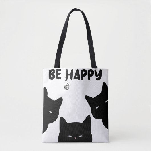 のぞきこむかわいい猫のトートバッグ トートバッグ (正面)