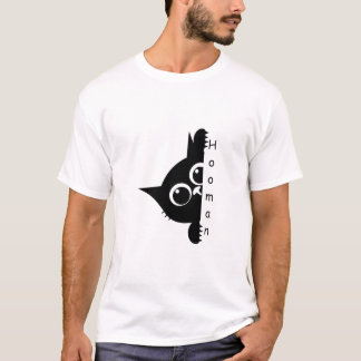 のぞきこむネコ人間 Tシャツ