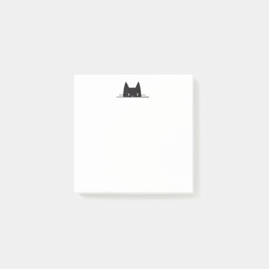のぞきこむ黒猫 - 3 x 3 ポスト・イット (正面)