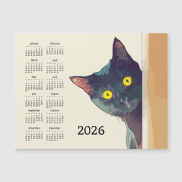 のぞきねこ2026カレンダー マグネットカード