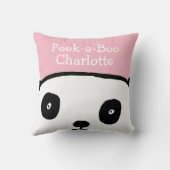 のぞきんパンダ オーダーメイド名前 ピンク クッション (裏面)