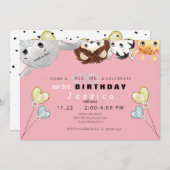 のぞきーうアニマル・ガールの誕生日パーティーへの招待 招待状 (正面/裏面)